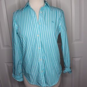 Lauren Ralph Lauren Blue & White Striped Shirt S